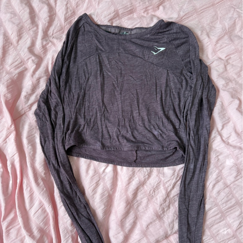 Gymshark Charcoal Long Sleeve Crop Top